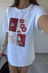 Cherie Cotton Graphic Oversized T-Shirt