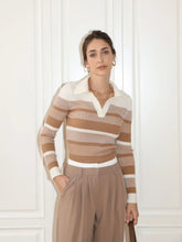 Jessica Striped Polo Wool Sweater