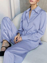 Jaime Collared Satin Set