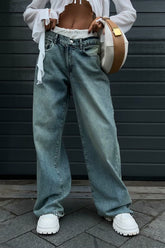 Beata Contrast Waist Jeans