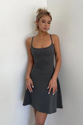 Harper Ultra Soft Cotton Lace Up Mini Dress