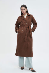Karine Faux Suede Trench Coat