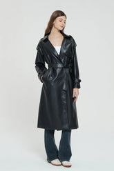 Natalie Leather Trench Coat