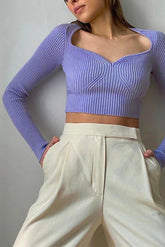 Structured Crop Knit Top - Fronts Australia