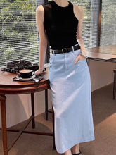 Erin Linen Blended Slant Pocket Skirt / Set