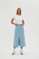 Faye Slit Denim Skirt