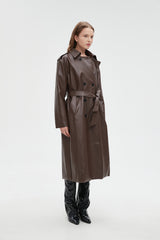 Danny Leather Trench Coat