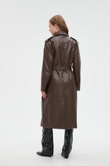 Danny Leather Trench Coat