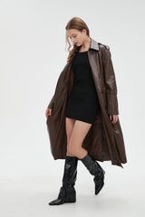 Danny Leather Trench Coat