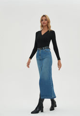 Christa Denim Maxi Skirt