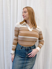 Jessica Striped Polo Wool Sweater