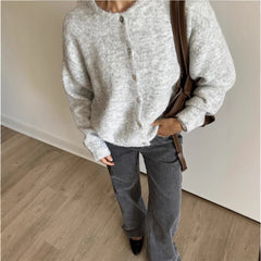 Taia Wool Blend Knit Cardigan