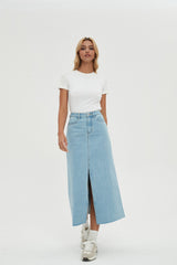 Faye Slit Denim Skirt