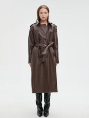 Danny Leather Trench Coat