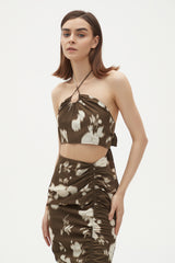 Stella Floral Print Halter Top In a set-BESTSELLER