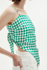 Checkerboard Scarf Top