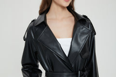 Natalie Leather Trench Coat