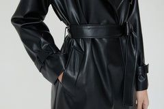 Natalie Leather Trench Coat