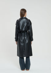 Natalie Leather Trench Coat