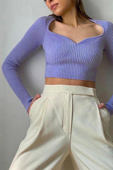 Structured Crop Knit Top - Fronts Australia 