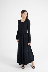 Eva Maxi Dress Long Sleeve In Black - Fronts Australia 