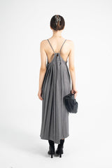 Pleated Slip Tie Back Midi Dress - Fronts Australia 