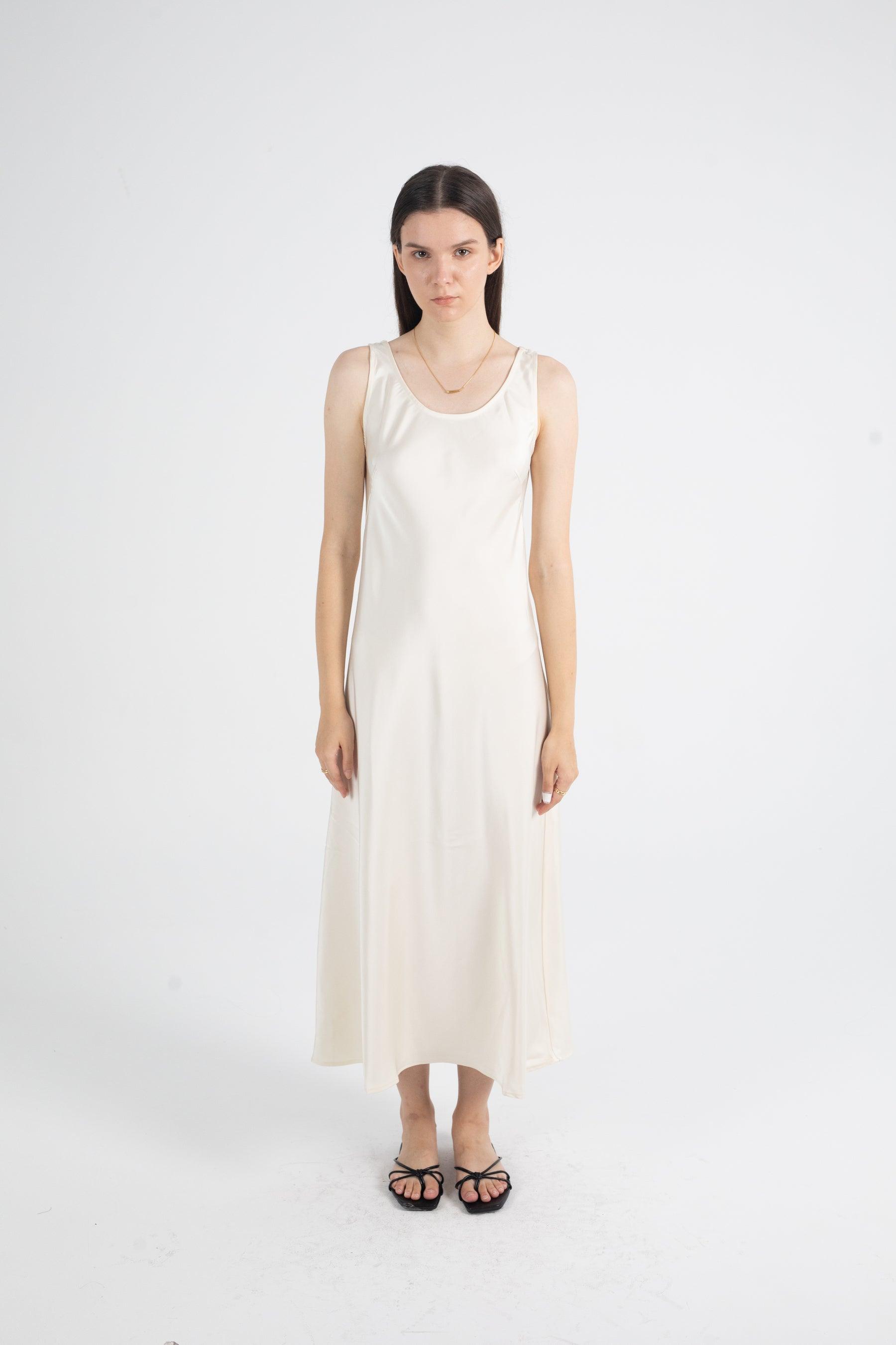 Dual-wear Satin Bias Midi Dress-BESTSELLER - Fronts Australia 