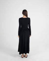 Eva Maxi Dress Long Sleeve In Black - Fronts Australia 