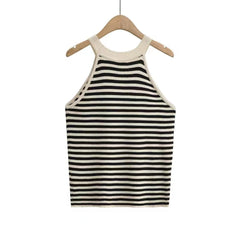 Stripe Halter Neck Jersey Tank - Fronts Australia 