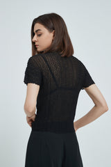 Mock neck Pleated Top In Black - Fronts Australia 