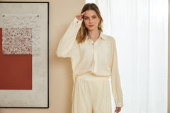 Plisse Shirt In Pastel Yellow - Fronts Australia 