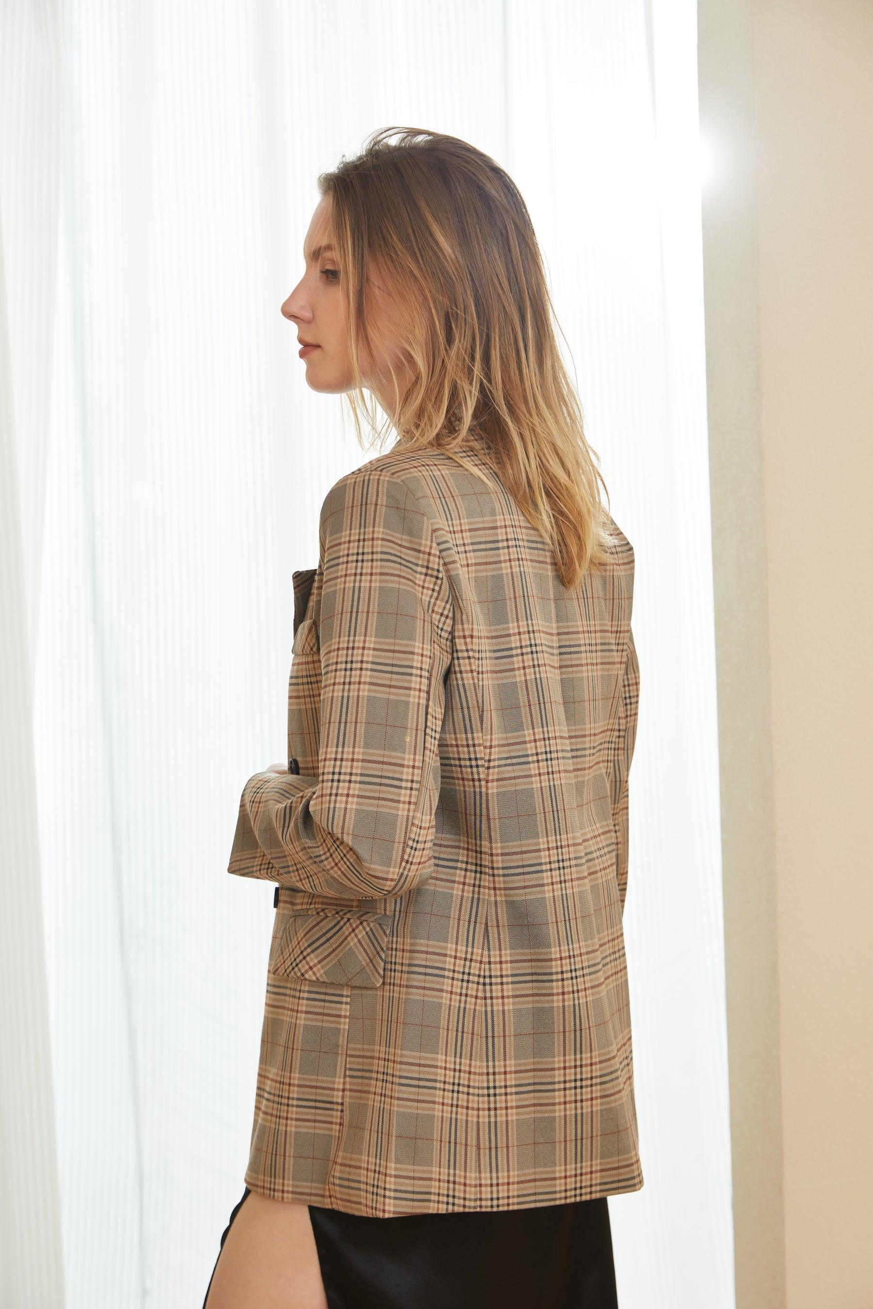 Plaid Pattern Blazer - Fronts Australia 