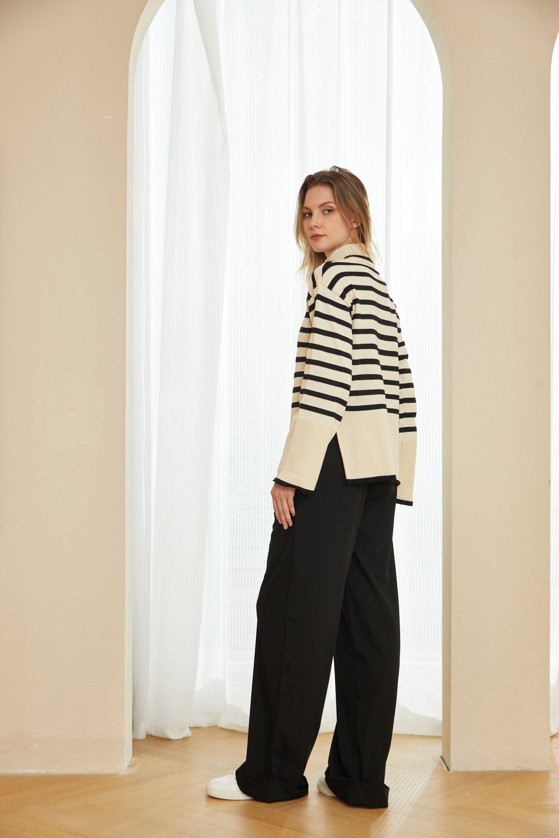 Striped Turtleneck Sweater - Fronts Australia 