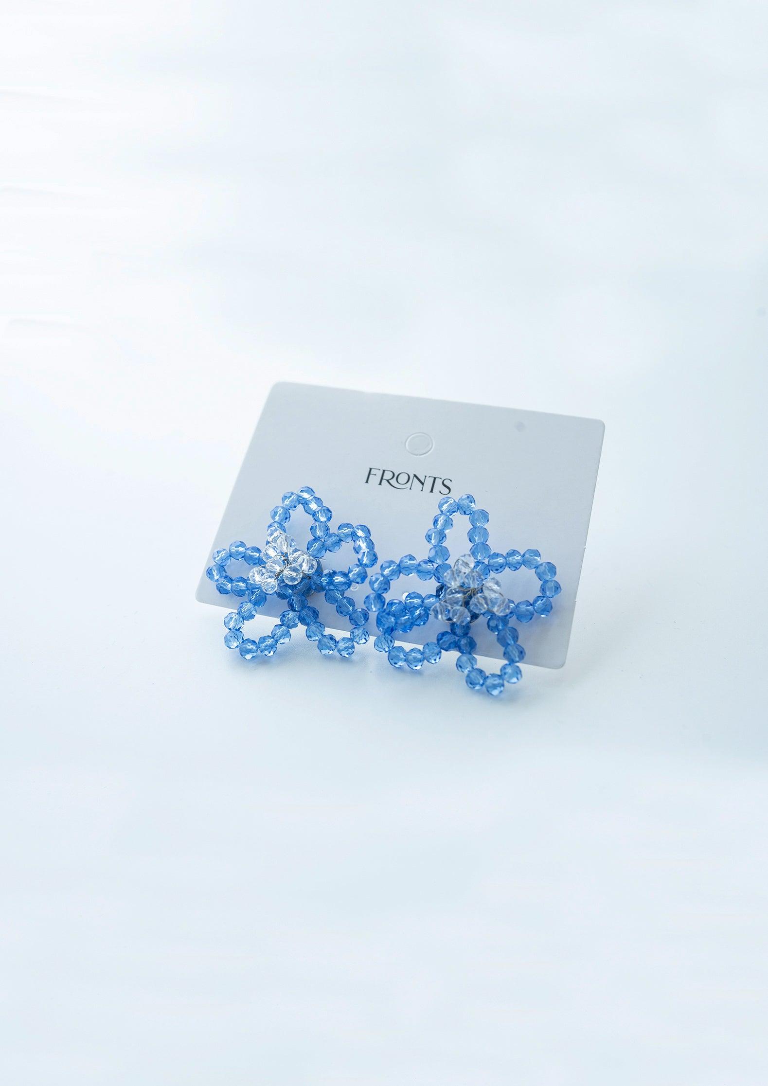 Floral Crystal Stud Earrings - Fronts Australia 