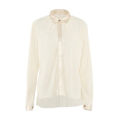 Plisse Shirt In Pastel Yellow - Fronts Australia 