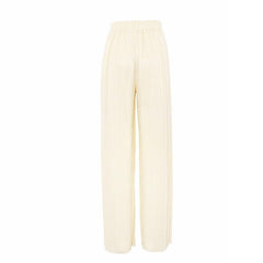 Casual Plisse Pants In Pastel Yellow - Fronts Australia 