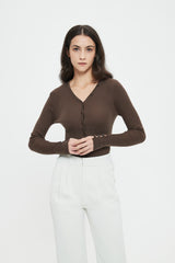 Camile Ribbed Short Cardigan