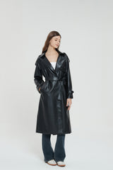 Natalie Leather Trench Coat